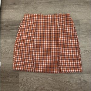 Aeropostale Orange Plaid Skirt Size Small